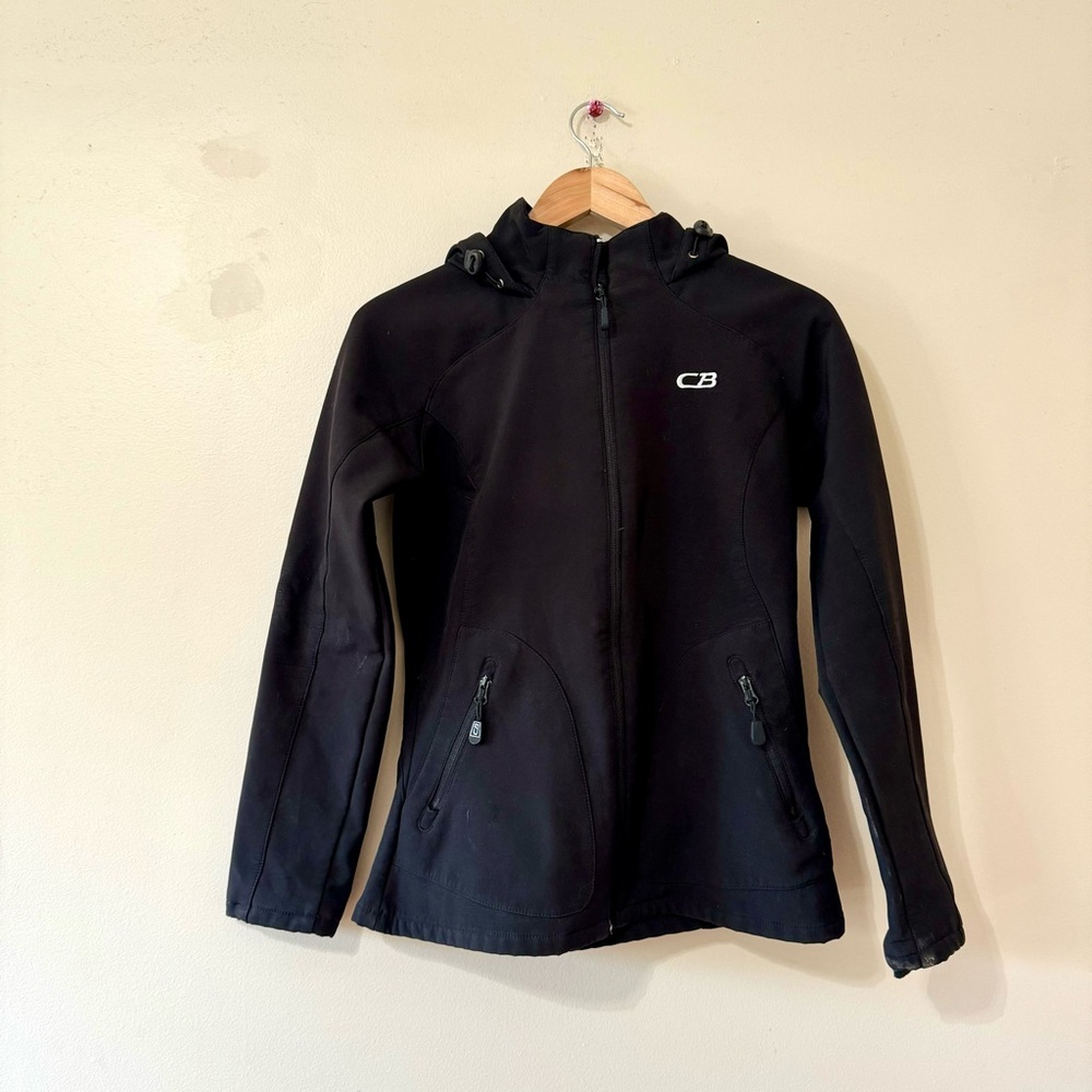 CB Black Winter Jacket Athletic Zipper Long Sleeve Small